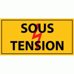 LOT DE 2 - PANNEAU DE DANGER - PICTOGRAMME SOUS TENSION - PVC - ISO 7010 297 X 105 MM