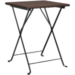 TABLE DE BISTROT PLIANTE MARRON 55X54X71 CM RÉSINE TRESSÉE