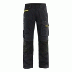 PANTALON DE TRAVAIL SERVICES STRETCH NOIR/JAUNE FLUORESCENT TAILLE 56C - BLAKLADER