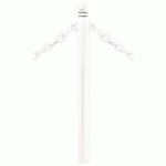 POTELET PROVINCE Ø76 MM CHAINES 2 ANNEAUX CITY BLANC 9010 - PROCITY