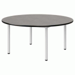TABLE MALIBU Ø 120 T2 4P STRA ANTIB BÉTON F186/NOIR BLC 9016