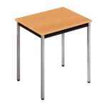 TABLE POLYVALENTE RECTANGLE - L. 70 X P. 60 CM - PLATEAU HÊTRE - PIEDS GRIS