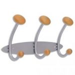 ALBA BLOC DE 3 PATÈRES DOUBLE MÉTAL ET BOIS PM3M