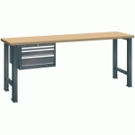 ÉTABLIS NOIR 2000X700X890 CAP. 360KG ET 3 TIR. 75KG - LISTA