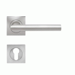 POIGNÉES DE PORTE SUR ROSACES CARRÉES SÉRIE ER 37Q VERONA -INOX SATINÉ -CLÉ I KARCHER DESIGN