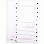 SET DE 10 INTERCALAIRES TOUCHES PLASTIFIÉES 1 À 10 A4 BLANC - EXACOMPTA