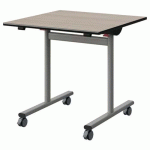 TABLE MALIBU RAB. 80X80 T6 DL STRA ACACIA/NOIR GRIS 9006 - MANUTAN EXPERT