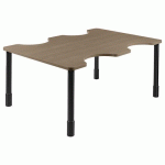 TABLE PMR 162 X 110CM RÉGLABLE STRATIFIÉ - PIERRE LUNE/NOIR - SUNSET CREATION