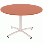 TABLE TIM Ø 120 CM T4 - PC - PLAT STRAT ABS - ORANGE DE SIENNE/BLANC - RODET
