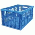 BAC DE RANGEMENT PLIANT - 45L - EN POLYPROPYLENE BLEU - L35,5XH27XP52,5 CM - LOT DE 5
