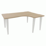 BUREAU EVIDENCE ASYMÉTRIQUE 160X120 RETOUR D CHÊNE NATUREL/BLANC - VINCO
