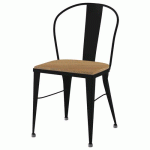 CHAISE TURIA ASS PIN NATUREL - DOS/PIÈT ACIER NOIR - JAYSO