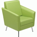 FAUTEUIL WIND PIEDS MÉTAL DOSSIER HAUT ENDUIT PVC M2 VERT - GGI