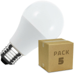 LEDKIA - PACK 5 AMPOULES LED E27 6W 470 LM A60 NO FLICKER BLANC NEUTRE 4000K - 4500K 180º