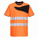 LOT DE 2 - PORTWEST PW213 T-SHIRT HAUTE VISIBILITÉ PW2 M/C - TAILLE XL