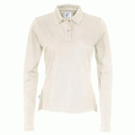 COTTOVER POLO PIQUE MANCHES LONGUES FEMME - CERTIFIÉ GOTS ECRU - TAILLE XXL