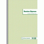 LOT DE 5 - CAHIER RECETTES/DÉPENSES MANIFOLD EXACOMPTA AUTOCOPIANT A4 50 PAGES DOUBLE EXEMPLAIRES