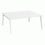 PÔLE DE 2 BUREAUX EDEN ARCHE BLANC + GOULOTTE L 180 CM PIÈTEMENT BLANC