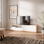 SKRAUT HOME - MEUBLE TV, BANC TÉLÉ, 207X50X37 CM, POUR LES TV JUSQU