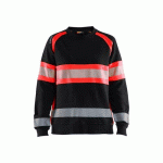 SWEAT ZIPPÉ HAUTE VISIBILITÉ NOIR ROUGE FLUO - BLAKLADER