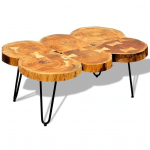 TABLE BASSE 35 CM 6 TRONCS BOIS - VIDAXL