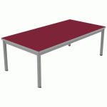 TABLE CARÉLIE MOB 160X80 T2 STRA POLYURÉ. CERISE GRIS/9006 - MOBIDECOR