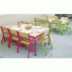 TABLE FIXE 4 PIEDS ALIZÉE 120X80 T3 ROUGE - RAL 3020