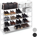 TAGÈRE À CHAUSSURES 5 NIVEAUX JUSQU'À 20 PAIRES MAX. HXLXP: 90,5 X 87 X 29,5 CM ARMOIRE À CHAUSSURES, BLANCHE