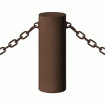 BORNE BARCELONE Ø 22 CM 2 ANNEAUX - ZINC MARRON 8017 - PROCITY