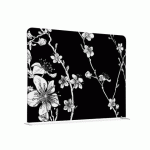 CLOISON EN TISSU 150-150 DOUBLE FLEURS DE CERISIER JAPONAIS ABSTRAITES NOIRES