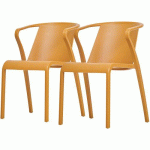 FAUTEUIL JARDIN EMPILABLE FADO MOUTARDE EN LOT - EZPELETA