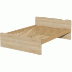 LIT TÊTE ET PIED DÉCO SOMMIER À LATTES 140X190 CM IDENTITÉ ARGENT/CHÊNE - MANUTAN COLLECTIVITÉS