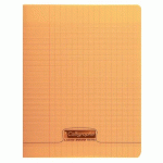 LOT DE 10 - CAHIER PIQUÉ 8000 POLYPRO 24X32 CM 48 PAGES GRANDS CARREAUX 90 G - ORANGE