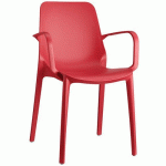 LOT DE 4 FAUTEUILS GINEVRA - ROUGE - S-CAB