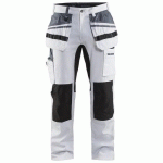 PANTALON DE TRAVAIL PEINTRE STRETCH BLANC/NOIR TAILLE 50 - BLAKLADER