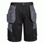 PORTWEST KS18 SHORT GRANIT NOIR/ ZOOM GRIS - TAILLE M