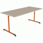 TABLE BANDANA 180X80 T6 DL STR POLY. ÉRABLE G. BEIGE/PAPAYE - MOBIDECOR