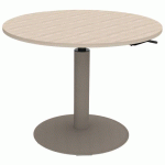 TABLE MANO RÉGLABLE Ø100 STRAT ABS ÉRABLE GOTLAND/NOISETTE - MOBIDECOR