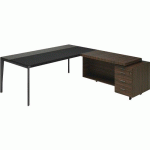 BUREAU X9 RETOUR À GAUCHE 172X234X75 PLATEAU ÉBÈNE - QUADRIFOGLIO