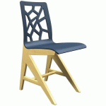 CHAISE IRISS AST COQUE BLEU COSMIQUE/HÊTRE NATUREL