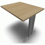 RETOUR SUSPENDU GAUCHE 80X60 CM PIED I GRIS ALU/CHÊNE CLAIR - EOL