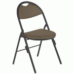 4 CHAISES PLIANTES CLAP PIEDS NOIR AVEC ACCROCHES PVC M1 URBAN TAUPE - MANUTAN COLLECTIVITÉS