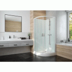 CABINE DE DOUCHE 1/4 ROND 80 CM IZIGLASS 2 - ACCÈS D'ANGLE - PORTES COULISSANTES LEDA