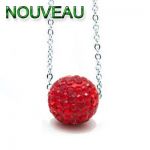COLLIER PERLE ROUGE 14MM 