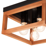 ENVOSTAR PHELAN PLAFONNIER À 4 LAMPES BOIS/NOIR