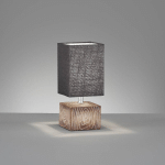 FISCHER & HONSEL LAMPE À POSER HAUKE AVEC ABAT-JOUR EN LIN 13X13 CM