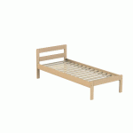 LIT NOVA 90X200 PMR HAUTEUR 50CM TÊTE 2 TRAVERSES SOMMIER À LATTES NATUREL - MANUTAN COLLECTIVITÉS