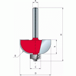 MÈCHE POUR ARRONDI CONCAVE D31,8 H12,7/55,2 Q8 Z2 SÉRIE 30 (A) - FREUD - F03FR01704