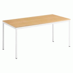 TABLE DE BUREAU MULTI-USAGE ÉCO HÊTRE 160 X 80 CM PIEDS BLANC