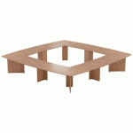 TABLE RÉUNION ATEM 400 X 400 CM PIED PANNEAU NOYER - MBA